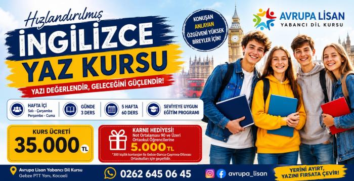 Hızlandırılmış İngilizce Yaz Kursu